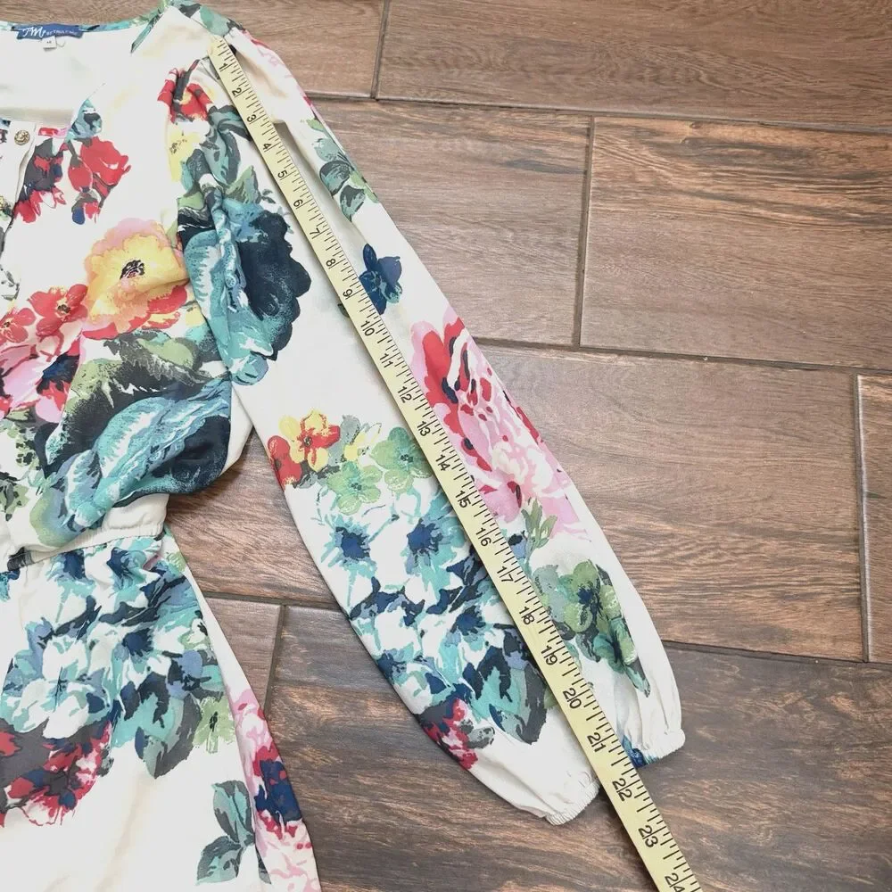 GIRLS 14 FLORAL SHORT ROMPER LONG SLEEVE CHIFFON ONE PIECE TM TRULY ME